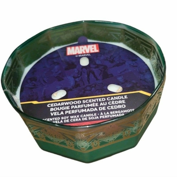 Disney Other - Disney Parks Marvel Cederwood Scented 3 Wick Candle Decorative Glass Holder NEW
